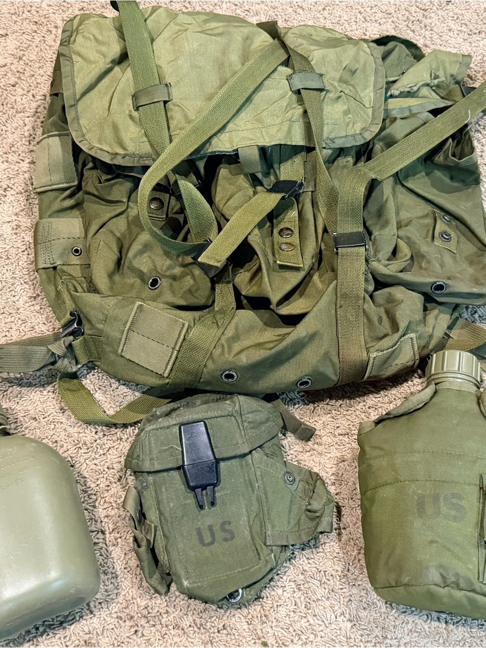 70s US Army Military LC-1 Combat Field Rucksack Alice Nylon *NO FRAME + Extras